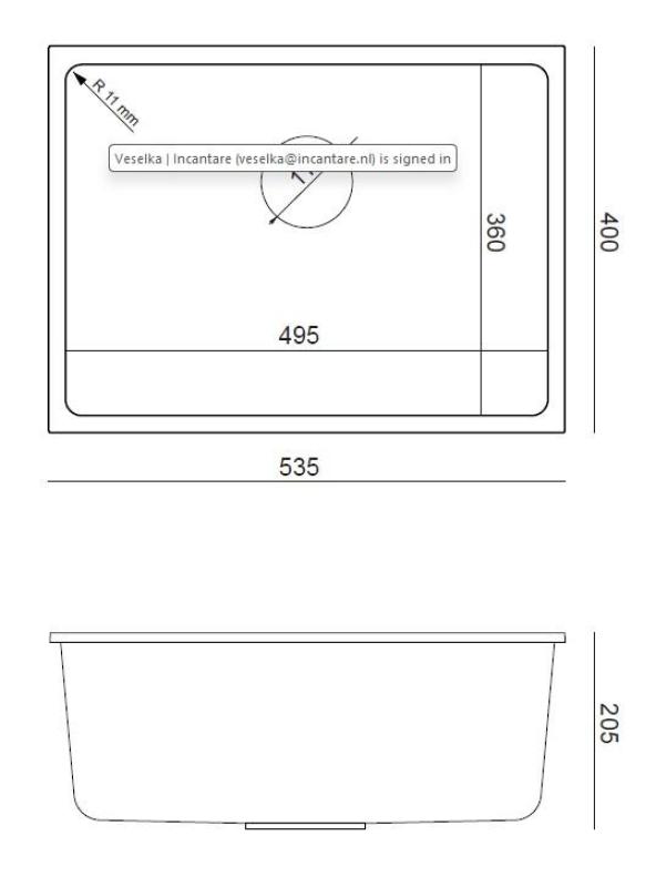 Quadri Elston Cinza Pia de Embutir em Granito 495x360mm com Válvula de Inox 1208967773