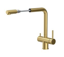 Quadri Ellesmere Torneira de Cozinha PVD Ouro 3-vias com conexão extra para água filtrada 1208967781