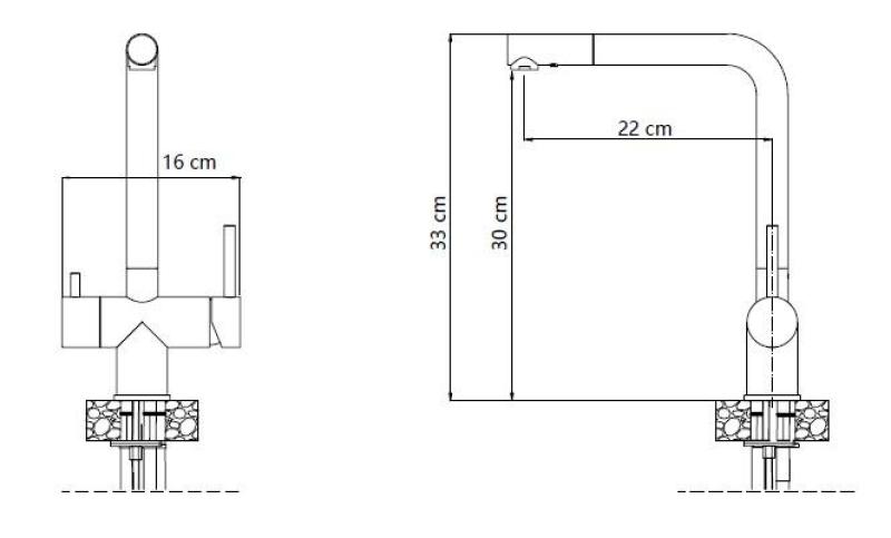 Quadri Ellesmere Torneira de Cozinha PVD Ouro 3-vias com conexão extra para água filtrada 1208967781