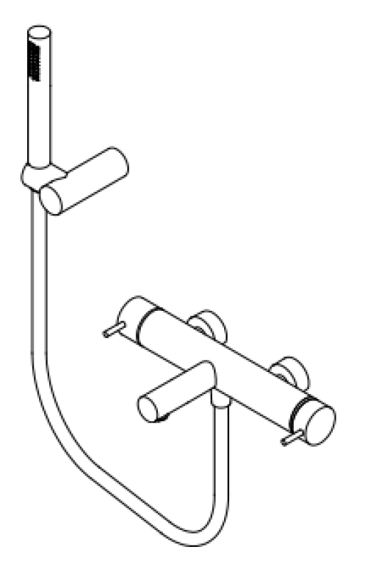 Waterevolution Flow misturador de duche de duas vias com chuveiro de mão PVD Gun Metal T130NGME