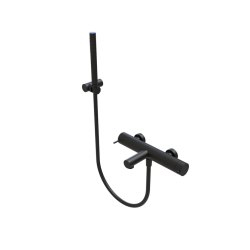 Waterevolution Flow misturador termostático de duche de duas vias com chuveiro de mão preto T130TNPR.