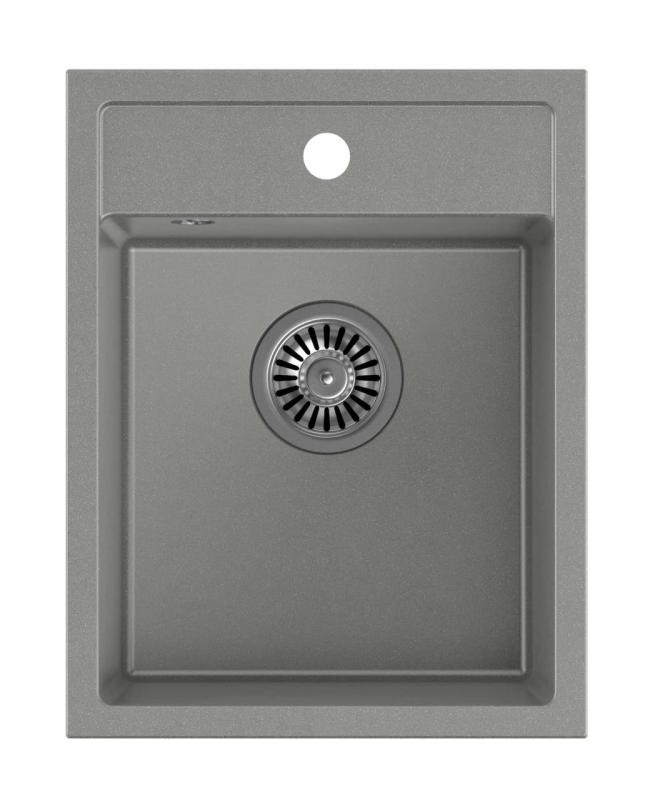 Quadri Londres Pia de Granito Cinza 39x50 cm com Furo para Torneira para Montagem - 1208967844