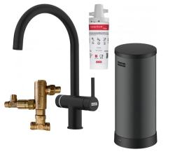 Franke Maris water hub 7L caldeira 3-1 com torneira eletrônica de água fervente Touch preta fosca com conjunto de mistura waterhub 1208967855