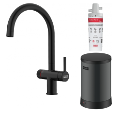 Franke Maris Water Hub 4L Boiler 3-1 com Torneira de Água Fervente Mecânica Twist Preto Fosco com Bypass de Hub de Água 1208967862