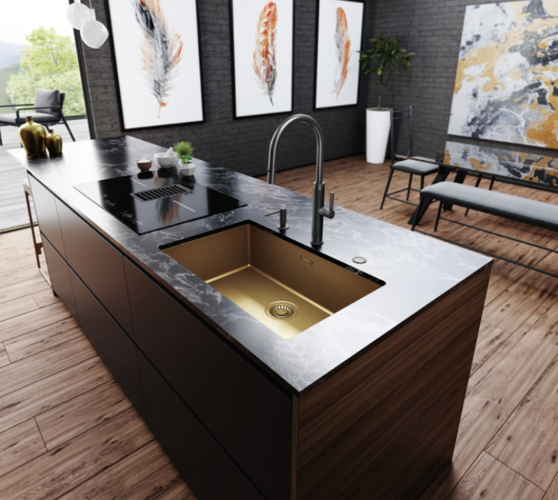 Franke Mythos Masterpiece Torneira de Cozinha Antracite com Bica em J e Bico Extensível - 115.0711.555