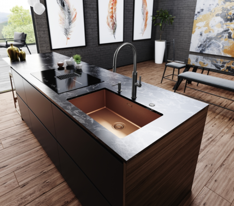 Franke Mythos Masterpiece Torneira de Cozinha Antracite com Bica em J e Bico Extensível - 115.0711.555