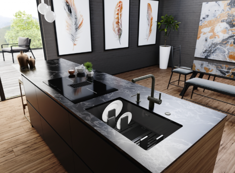 Franke Mythos Masterpiece BXM 210.68 Pia Grande em Metal Gun PVD Antracite 685x410mm para Montagem Nivelada e Inferior - 127.0676.885