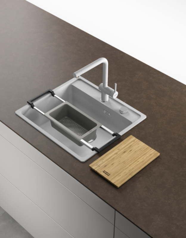 Franke Conjunto Universal de Acessórios All-In Set 1 - Tábua de Corte, Bandeja de Plástico e Ponte Telescópica 112.0655.481