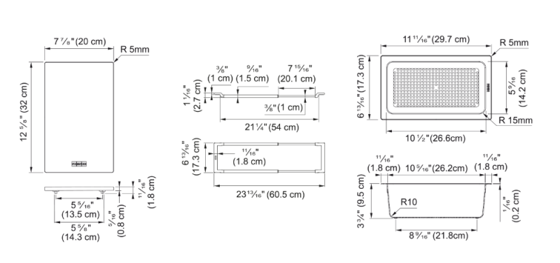 Franke Conjunto Universal de Acessórios All-In Set 1 - Tábua de Corte, Bandeja de Plástico e Ponte Telescópica 112.0655.481