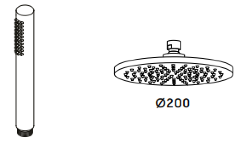 Waterevolution Flow misturador de chuveiro de três vias com ducha de mão e de cabeça Branco T131NBR