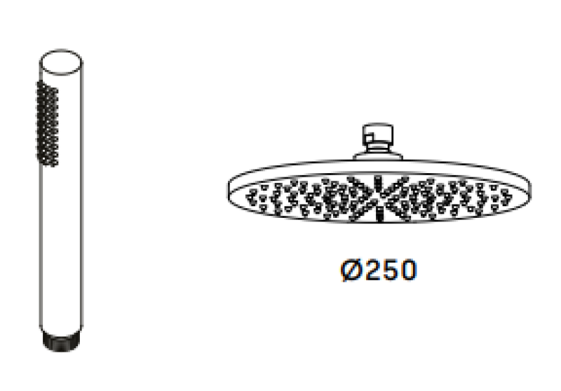 Waterevolution Flow misturador de chuveiro de três vias com ducha manual e de teto gun metal 250mm T131N25GME