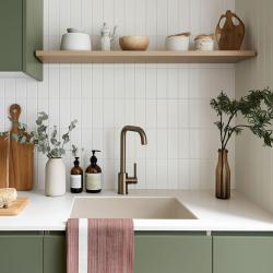 GraniteMy Universal Bege Areia Pia de Granito 40x40 cm sobrepor, embutir e nivelar com tampa de metal gun - 1208967919