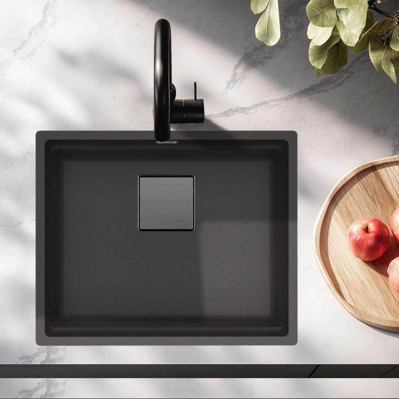 Franke Kubus KNG 110.52 Pia 52x42 Ardósia Cinza Granito Cinza Escuro Embutida 125.0714.636