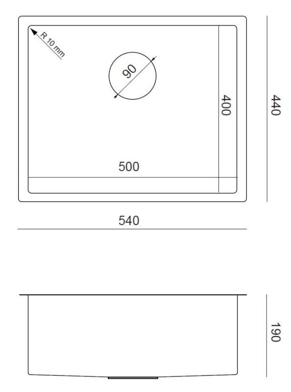 Aquadesign Zara Pia Gun Metal 54x44cm Embutida, de Montagem Rasa e de Sobrepor com Plugue Gun Metal - 1208969511