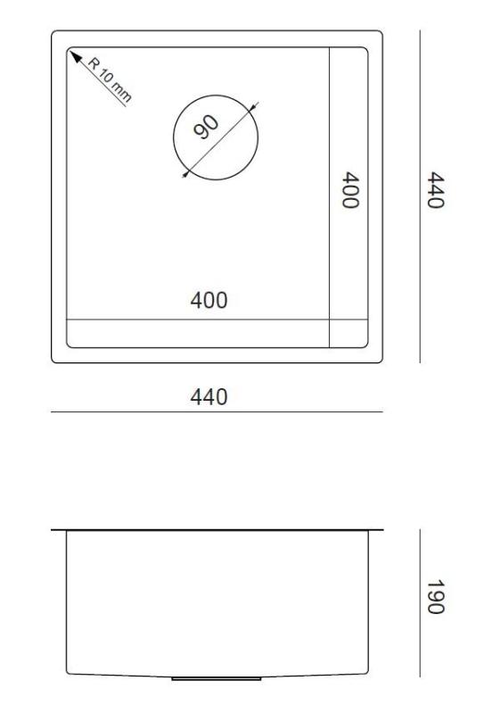 Aquadesign Zara Pia de Cozinha Dourada 44x44cm para Instalação Submontada, Montagem Nivelada e Sobreposta com Plugue Dourado - 1208969514