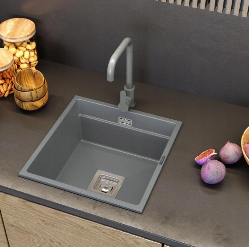 Graniteland Stellar Misturador de Cozinha Cinza com Bica Giratória 1208969530