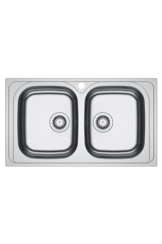 Franke Spark SKX 620-86 Pia Dupla em Aço Inoxidável com Furo para Torneira 86x50cm 101.0714.440