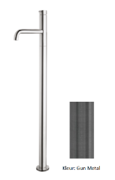 Waterevolution Flow misturador de banheira independente gun metal T134GME