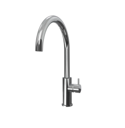 Waterevolution Flow torneira de cozinha com bica giratória redonda cromada T158U01