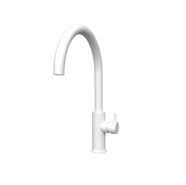 Waterevolution Flow torneira de cozinha com bica giratória redonda branco T158UBR