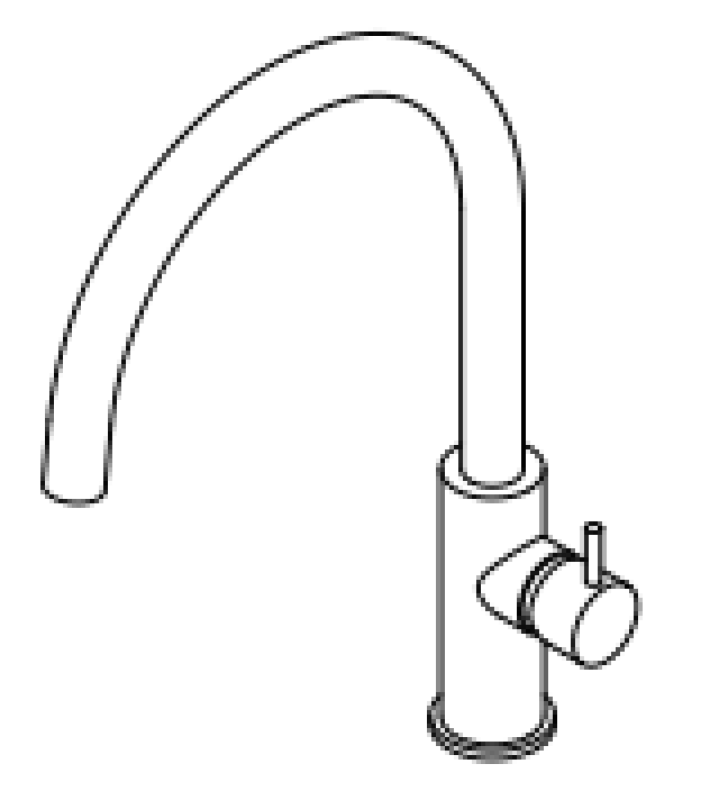 Waterevolution Flow torneira de cozinha com bica giratória redonda branco T158UBR
