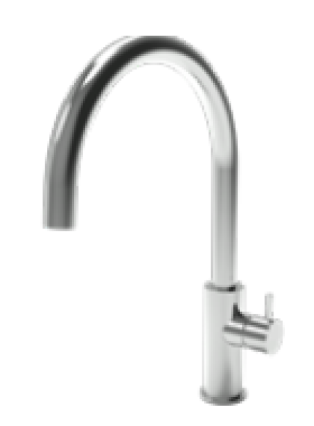 Waterevolution Flow misturador de cozinha com bica giratória redonda metal escuro T158UGME