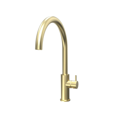 Waterevolution Flow misturador de cozinha com bica giratória redonda light gold T158UWGE