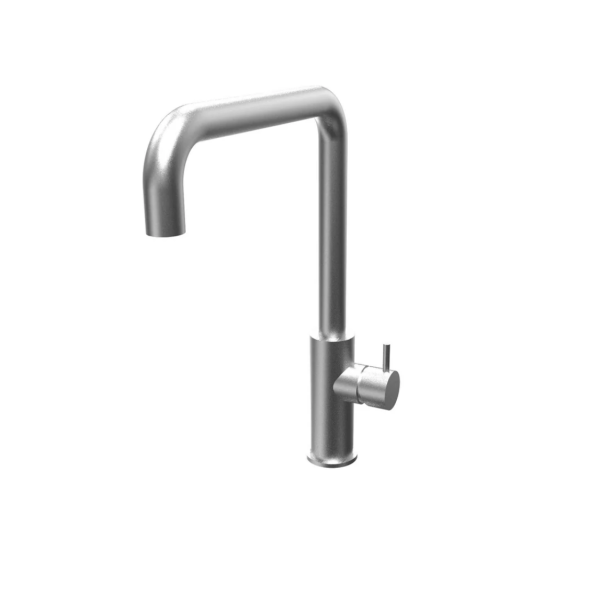 Waterevolution Flow torneira de cozinha com bica giratória angular em aço inoxidável T158HIE