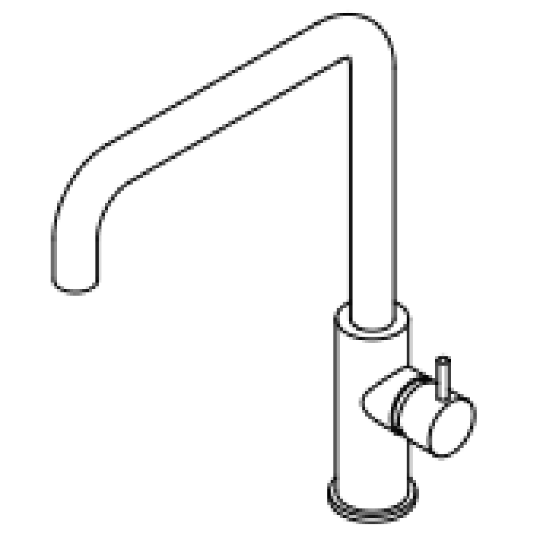 Waterevolution Flow misturador de cozinha com bica giratória angular em latão T158HLE