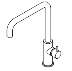 Waterevolution Flow torneira de cozinha com bica giratória angular cobre T158HCPE