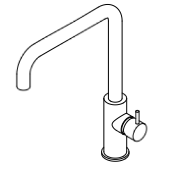 Waterevolution Flow torneira de cozinha com bica giratória angular cobre T158HCPE