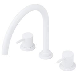 Waterevolution Flow misturador de cozinha de 3 furos com bica giratória e conexão para água filtrada branco T152UBR