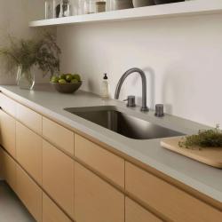 Waterevolution Flow misturador de cozinha de 3 furos com bica giratória e conexão para água filtrada metal gun T152UGME