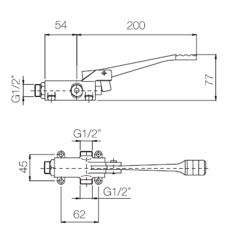 PB Pedal Line Torneira de pedal cromada para montagem no chão 1208969744