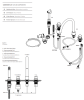 Waterevolution Flow 4-gats keukenmengkraan met uittrekbare sproeier wit T153UBR