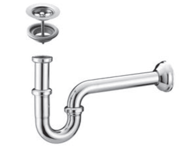 PB Unix P sifão tubular metálico incluindo ralo de 1 1/4 cromado 1208969777