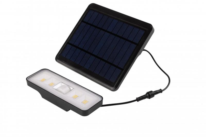 Luminária solar com sensor de movimento e crepúsculo DAVOS, LED, 1000lm, 4000K, 2000mAh, IP54, preto