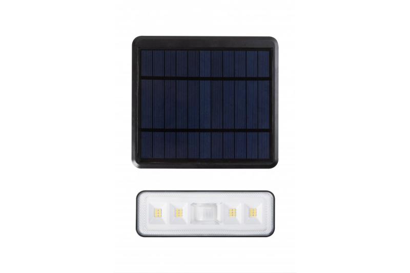 Luminária solar com sensor de movimento e crepúsculo DAVOS, LED, 1000lm, 4000K, 2000mAh, IP54, preto