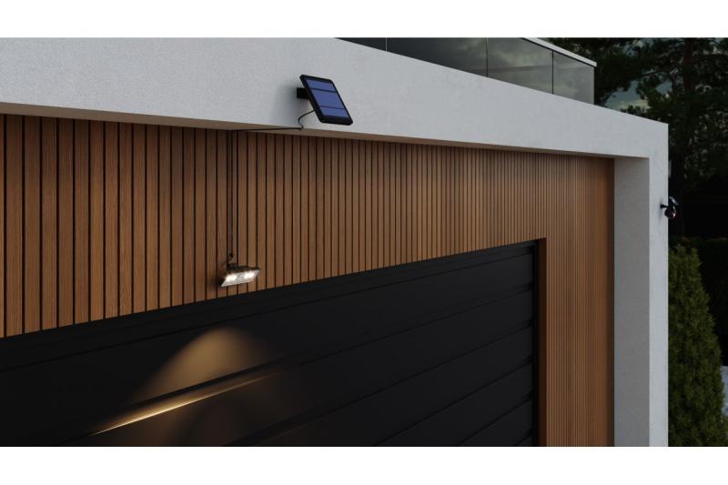 Luminária solar com sensor de movimento e crepúsculo DAVOS, LED, 1000lm, 4000K, 2000mAh, IP54, preto