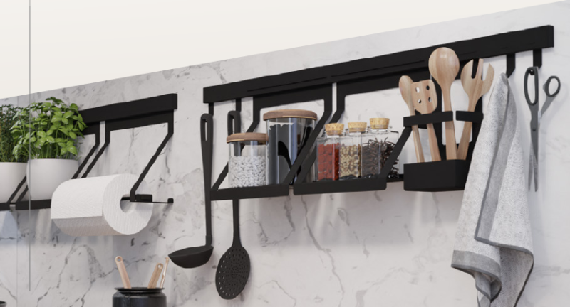 Epka Luxion Suporte para Trilho de Cozinha Metal Preto 1208969966