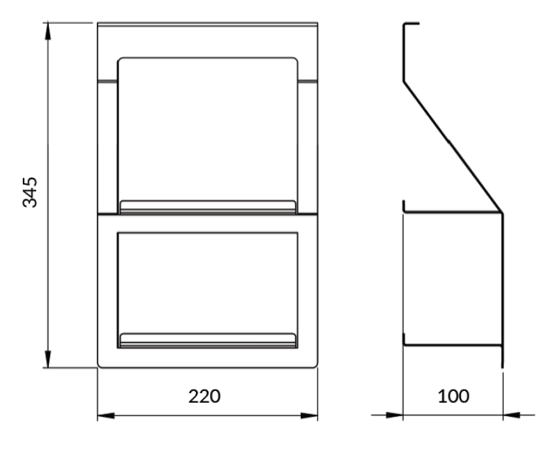 Epka Luxion Suporte Duplo para Trilhos de Cozinha Metal Preto 1208969967