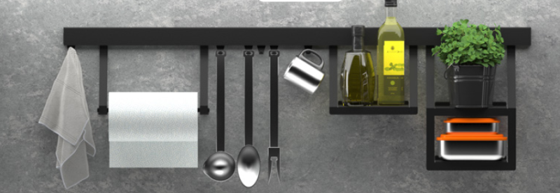 Epka Luxion Suporte para Rolo de Cozinha para Trilho de Cozinha Metal Preto 1208969968