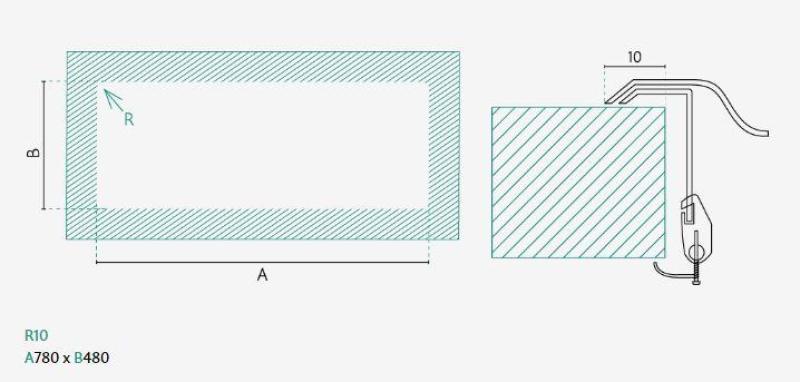 Banka Centurio 20 RVS pia dupla de sobrepor 80x50cm 1208970026