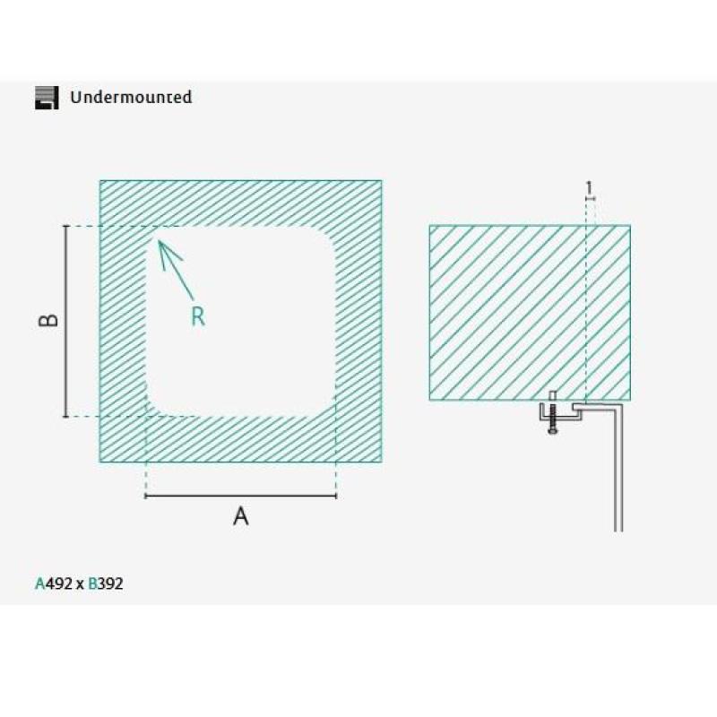 Banka IB5040 Pia de Aço Inoxidável 50 x 40 cm Embutida 1208970037