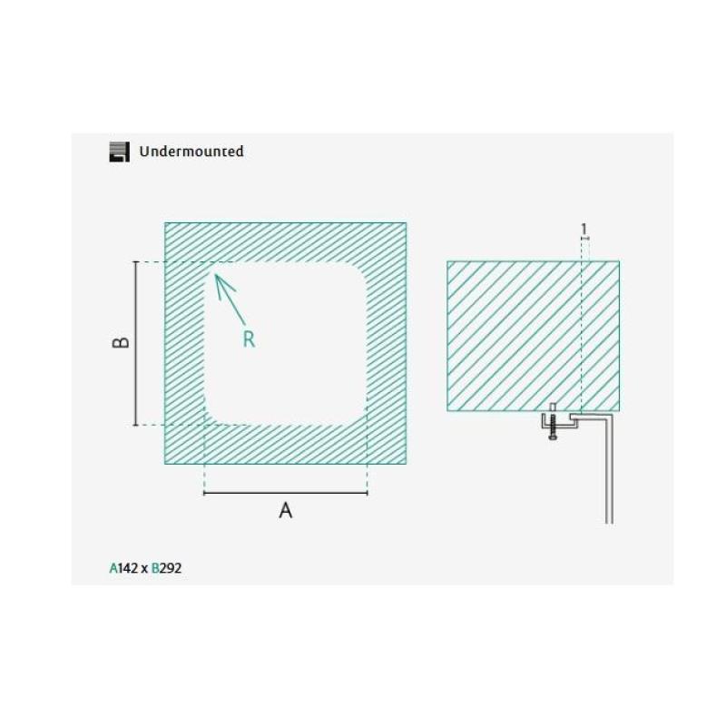 Banka IB1530 Aço Inoxidável Pia 146 x 296 mm Embutida 1208970041