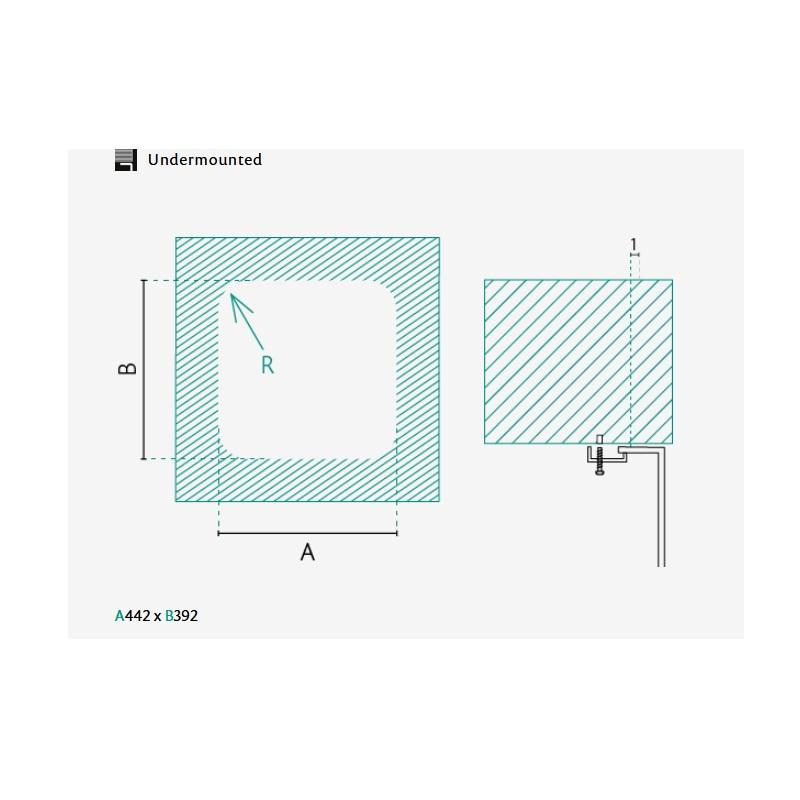 Pia de Cozinha Banka IB4540 em Aço Inoxidável 45 x 40 cm para Instalação Inferior 1208970044