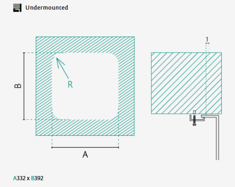 Banka IB3440 Aço Inoxidável Pia 34 x 40 cm Embutida 1208970046