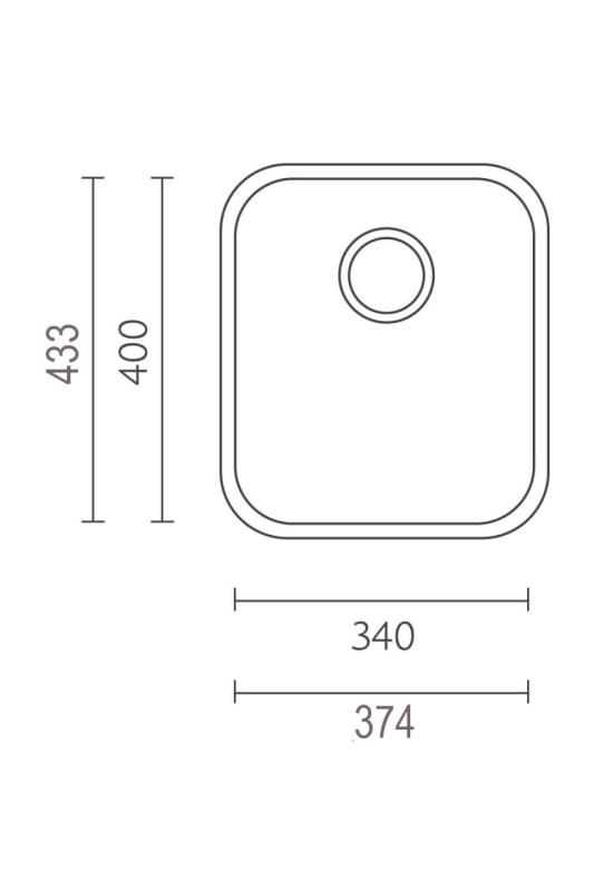 Bacia IB3440 em aço inoxidável 34 x 40 cm Montagem e Instalação Embutida 1208970047