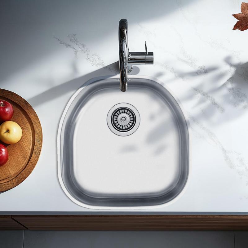 Banca Denver Pia em aço inoxidável 41 x 41 cm Submontagem 1208970049