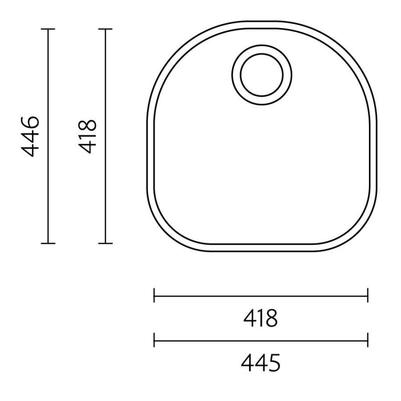 Banca Denver Pia em aço inoxidável 41 x 41 cm Submontagem 1208970049